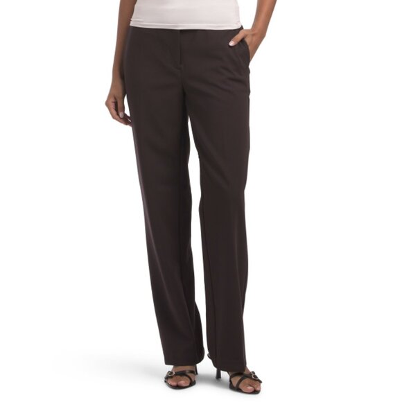 RACHEL ZOE Merlot Crosshatch Straight Leg Pants With Canvas Texture - Picture 1 of 2